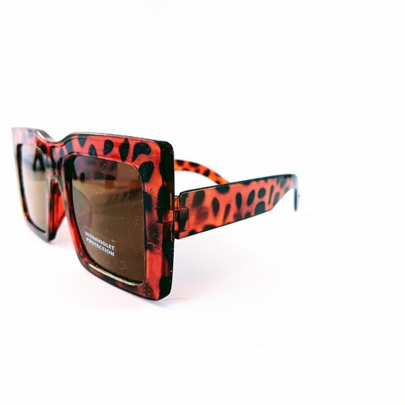 New Tortoise Shell Square Thick Frame Sunglasses: Elegance and Sun Protection - Picture 2 of 3